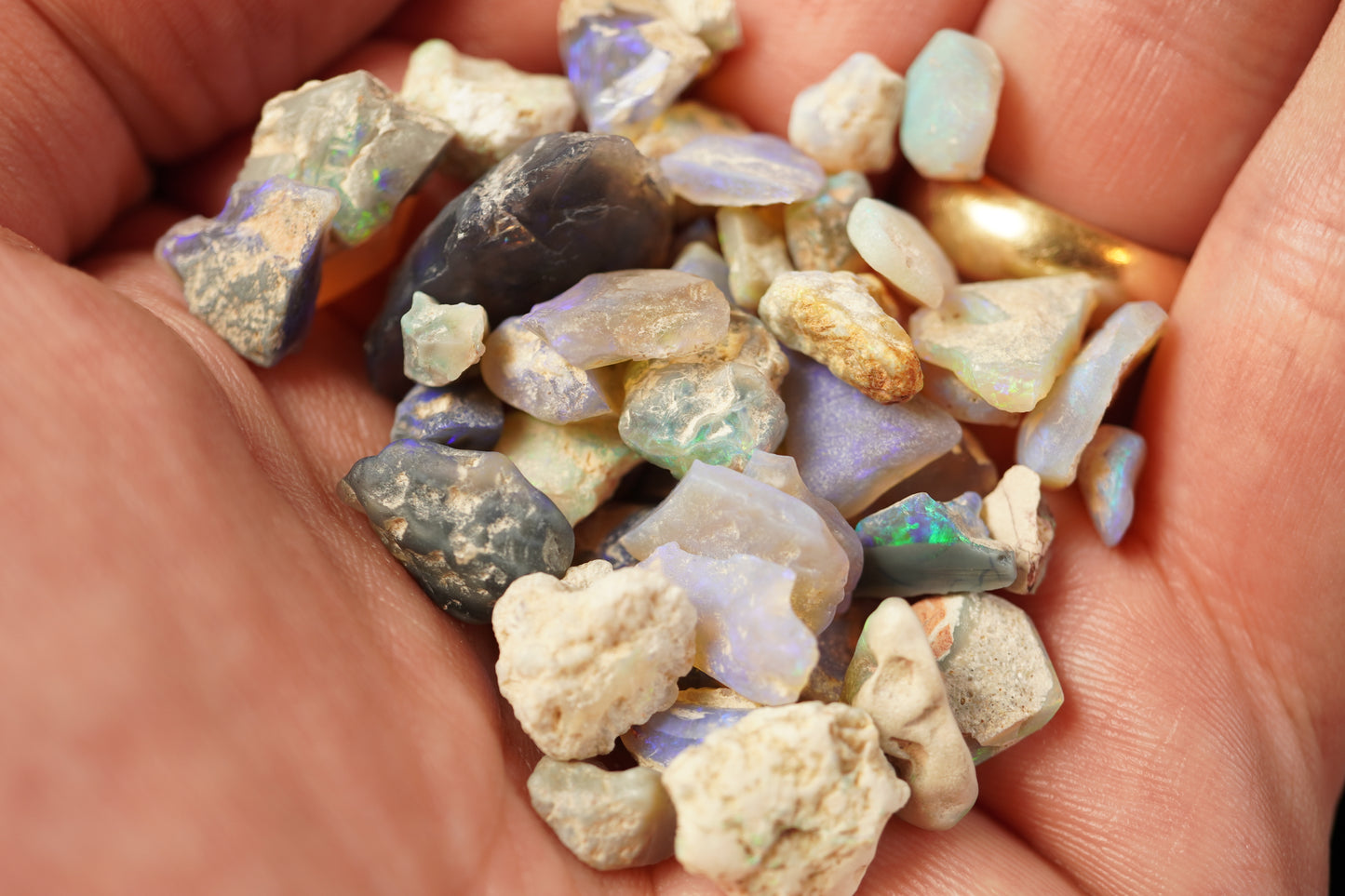 100 ct Rough Opal- Lightning Ridge Seam, Nobbies, and 1 Rub
