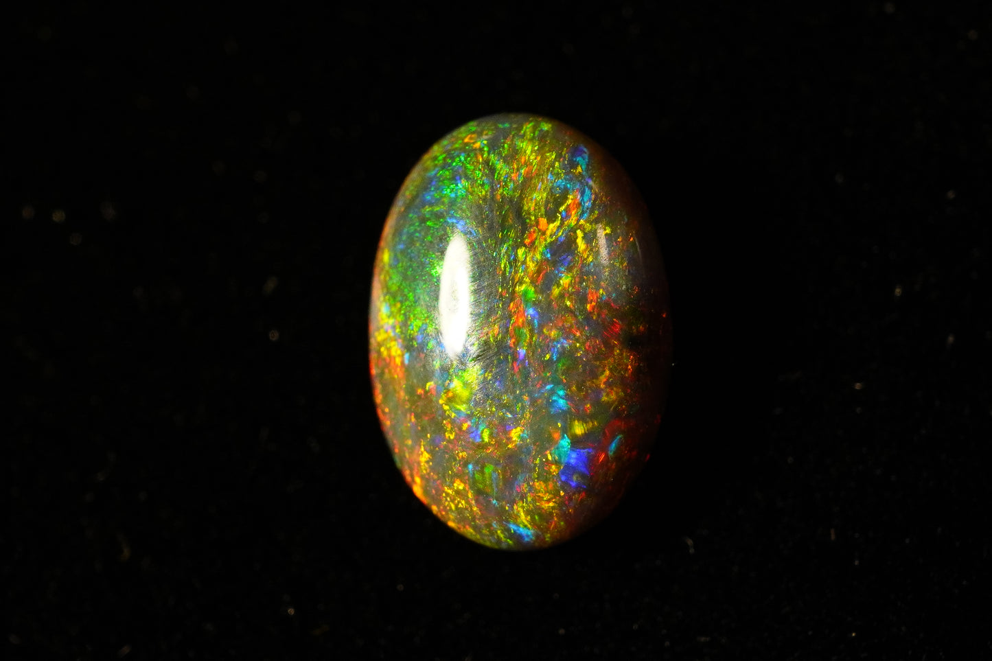 0.97 ct Black Crystal Opal 8.5 x 6 x 2.5mm